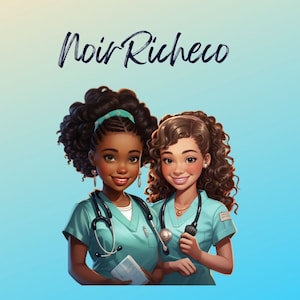 25 PNG for 5 | Black Woman Nurse PNG Bundle Set | 25Transparent Clip Art  Print on Demand - Nurse Clip Art Edition