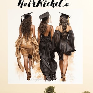 Afstuderen meisjes clipart, afstuderen clipart, Grads vrienden, afgestudeerden 2022/2023, diploma clipart, commercieel gebruik-deel 2