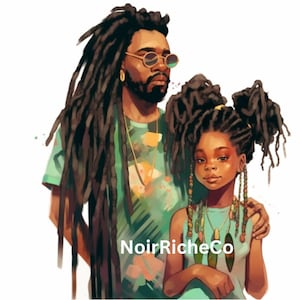 Father&#39;s day (25) clipart, Black Family, African American , Family clipart PNG, Mother Son & Daughter , Free Commercial Use
