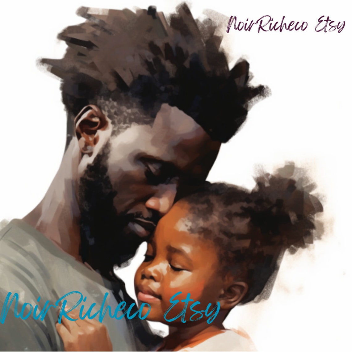 Father's Day 15 Digital Art Black Family African - Etsy