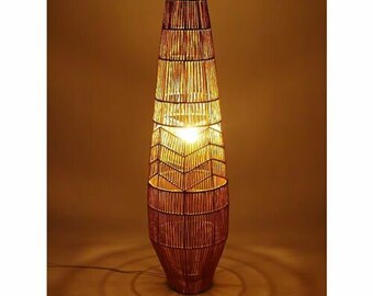 Rattan Floor Lamp - Etsy UK