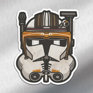 Commander Cody Helmet | Original Artwork | Hefty Helms | Sticker