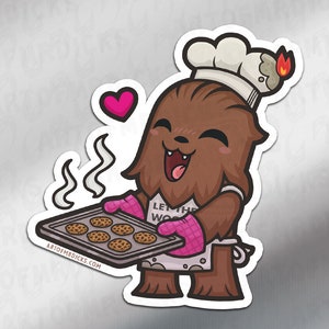Een kleine Chewie | Origineel kunstwerk | Wookie-koekjes | Chewiebacca | Sticker