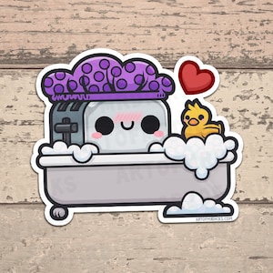 Tostapane Self Care / Opere d&#39;arte originali / Tostapane dei cartoni animati / Adesivo