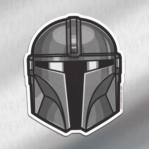 Din Djarin The Mandalorian Helmet | Original Artwork | Hefty Helms | Sticker