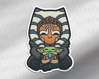 Force Hugs | Original Artwork | Force Buds | Ahsoka and Grogu | Sticker