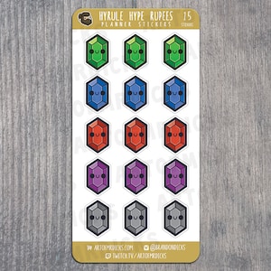 Hyrule Hype Rupees | Planner Stickers | Rupees | Legend of Zelda Themed