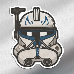 Captain Rex Helmet | Original Artwork | Hefty Helms | Sticker
