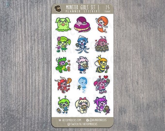 Monster Girl Set 1 Planner Stickers / Planner Stickers / Original Artwork / Monster Girls
