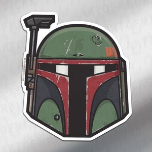 Boba Fett Helmet | Original Artwork | Hefty Helms | Sticker