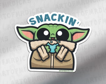 Snackin' | Original Artwork | The Baby | The Mando | Sticker