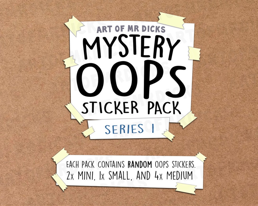 Woops Sticker Pack Mystery OOPS Sticker Pack Series 1 | Mystery Pack | Random Stickers - Etsy