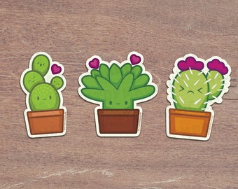 Silly Succulents Sticker Pack | Original Artwork | Succulents | Stickers