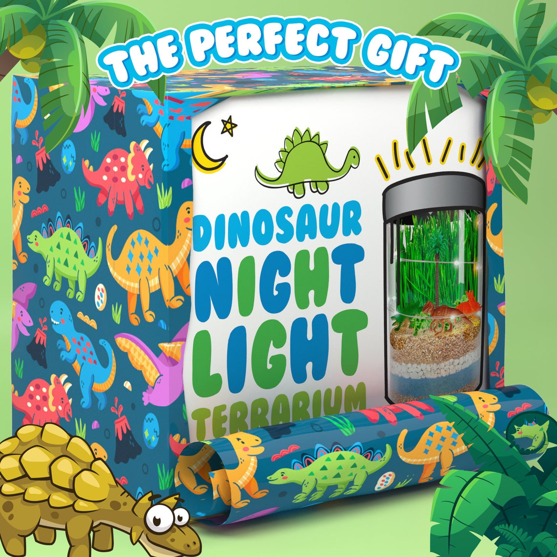 Dinosaur Terrarium Kit for Kids DIY Light up Terrarium Kit Etsy