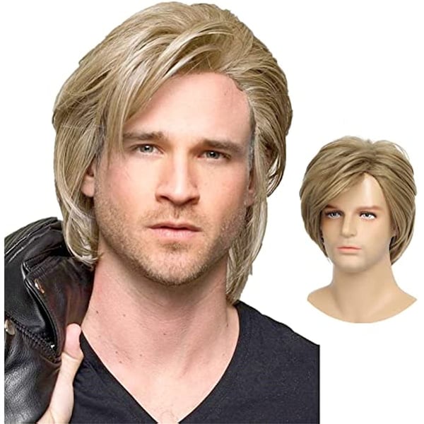 Short Blonde Men Wig Etsy