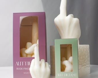 Middle Finger Candle – Cheeky Gift for Friends | Japanese Honeysuckle Scent | Funny Home Decor | Self-Love & Breakup Candle