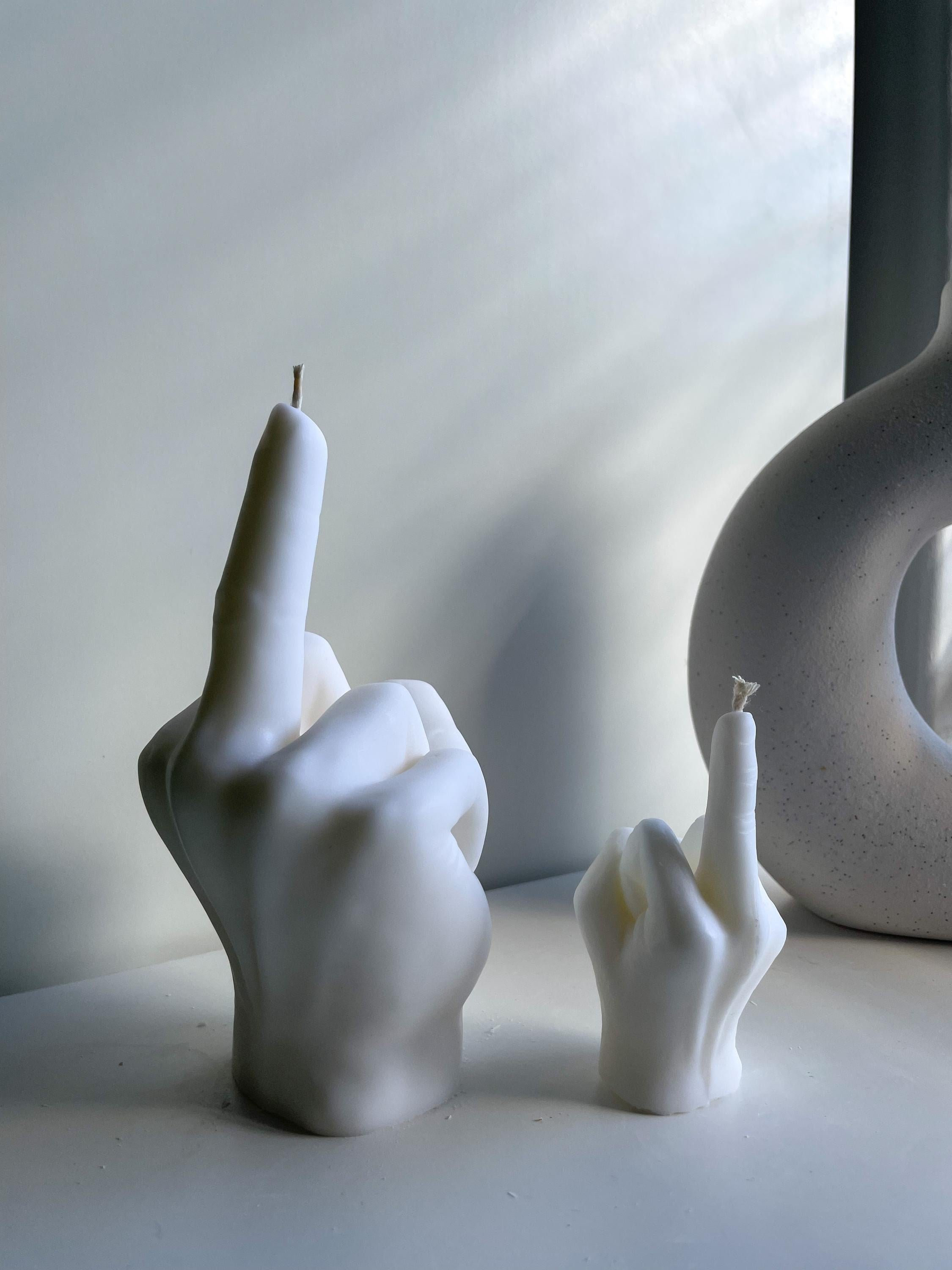 Fuck You Candle, Middle Finger Candle, Hand Gesture Candle, - Inspire Uplift