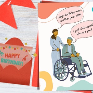 Cartão de aniversário da mãe "Pooped Her Pants", cartão de aniversário engraçado, da filha para a mãe, presente engraçado para a mãe, download instantâneo, impressão em casa