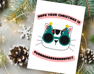 Biglietto Di Natale Divertente Per Amanti Dei Gatti 'Merry Crapmas' - Formato A6 Con Busta, Studio Boketto