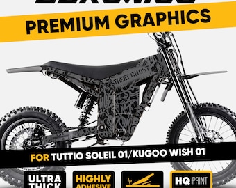 Tuttio Soleil 01 Graphics Kit STREET GHOST Black Grey Wrap Decals for Kugoo Wish 01