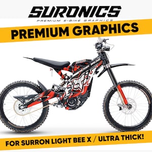 Suronics FOX FACTORY RACING Black & Red Graphics kit for Surron LightBee X, Segway X160 / X260, decal vynil wrap sticker