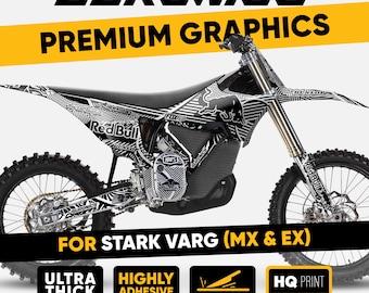 Stark Varg MX EX Graphics Kit RACE Art Black White Decals Wrap Stickers