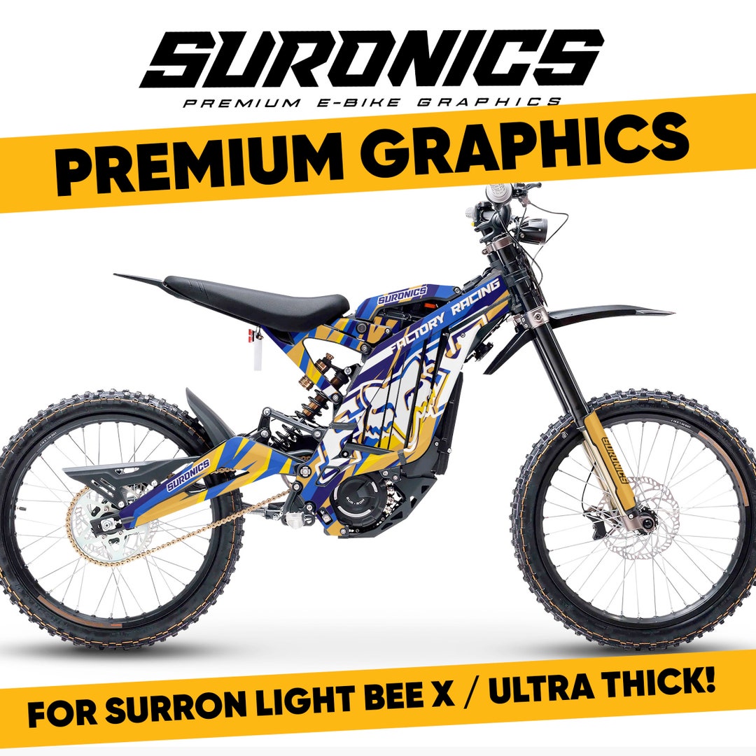 Suronics FOX FACTORY RACING Blue & Gold Graphics Kit for Surron ...