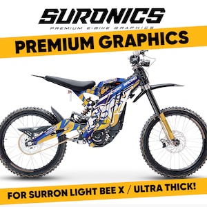 Sur-ron light bee graphics kit FOX FACTORY RACING Blue & Gold Graphics kit for Surron LightBee X, Segway X260 Decals vynil wrap stickers