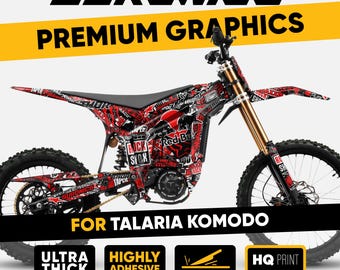 Talaria Komodo Graphics Kit STICKY Black Red Decals vinyl wrap sticker kit