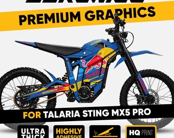 Talaria Sting MX5 PRO Graphics Kit RBULL RACE Blue Decals Stickers