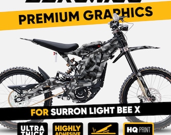 Sur Ron Light Bee X Graphics kit CAMOX GREY Decals Stickers Kit Camo Camouflage
