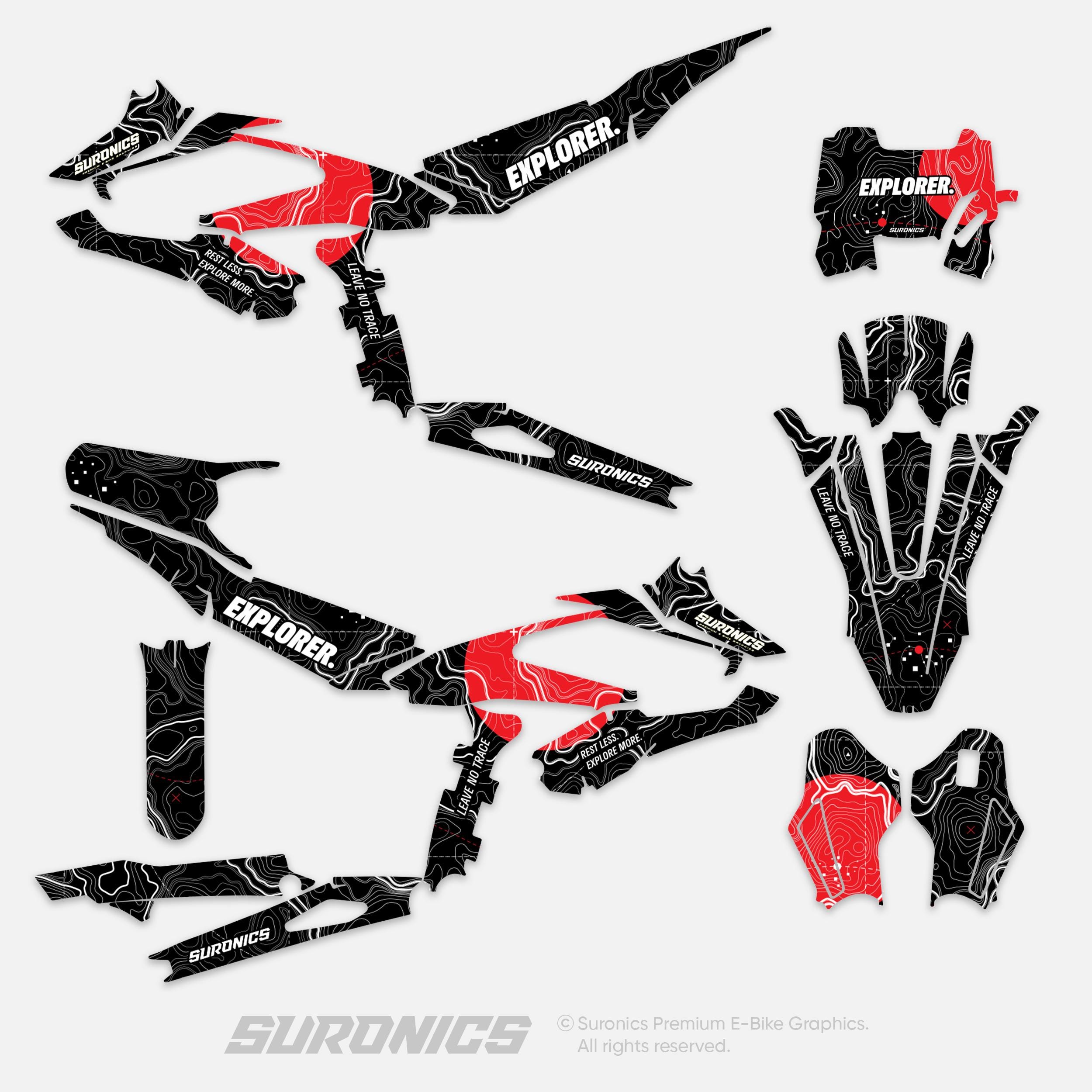 Hyper Bee Sticker Kit Surron Hyper Bee Graphics Kit EXPLORER Black Red Decals Vinyl Wrap ...