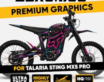 TALARIA Sting MX5 Pro Graphics kit FX RACER Black Magenta Decals Wrap Stickers
