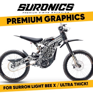 Sur ron LightBee X graphics kit - STREET GHOST Black White Graphics kit for Surron , Segway X160 / X260, decals stickers suronics graffiti