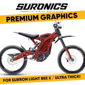 Sur-Ron LightBee X graphics kit - STREET GHOST RED Graphics kit for Surron , Segway X160 / X260, decals stickers Suronics graffiti grunge