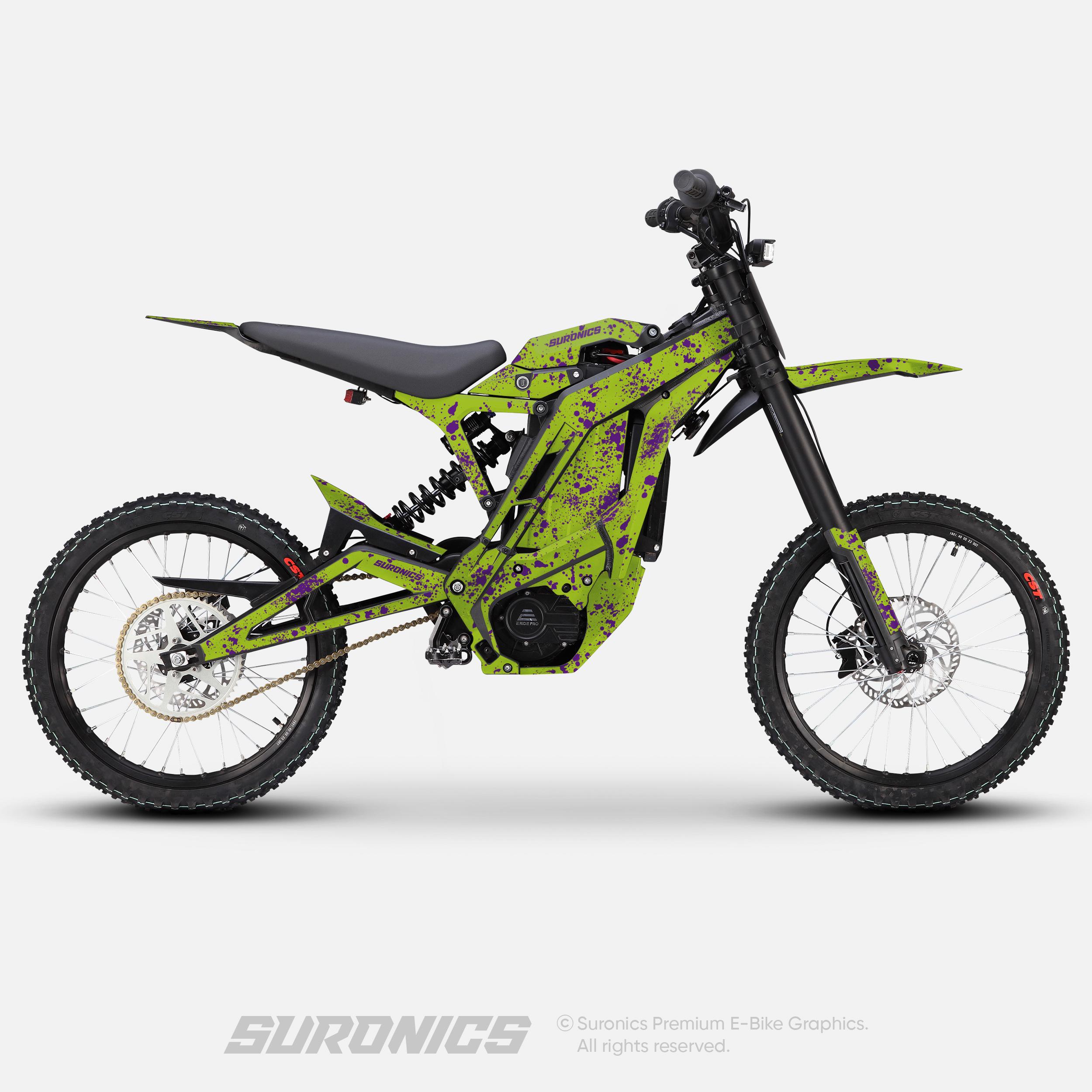 E Ride Pro SS SR Graphics Kit SPLATTER Green Purple Decals Stickers Kit ...