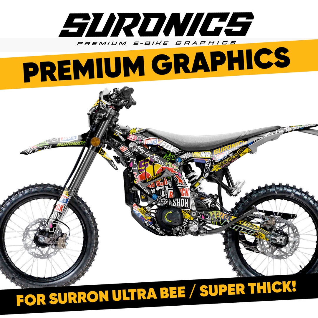 Surron Ultra Bee Graphics Suronics STICKY Graphics kit decal vynil wrap ...