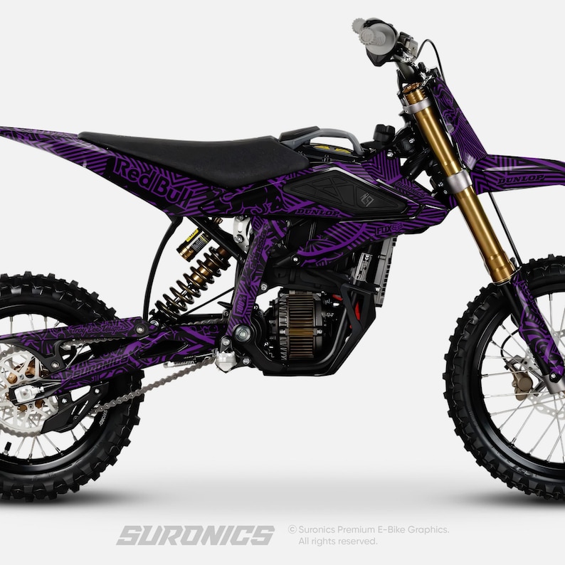 Hyper Bee Sticker Kit SurRon Hyper Bee Graphics Kit RACE ART Zwart Paars Decals Vinyl Wrap ...