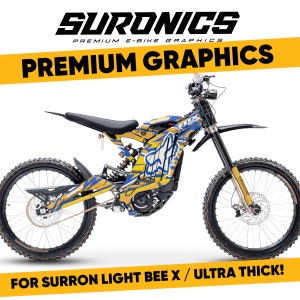 Suronics FOX WILD Blue & Gold Graphics kit for Surron LightBee X, Segway X160 / X260, decal vynil wrap sticker