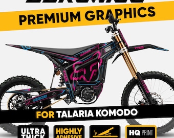 Talaria Komodo Graphics Kit FX RACER Black Magenta Decals vinyl wrap sticker kit