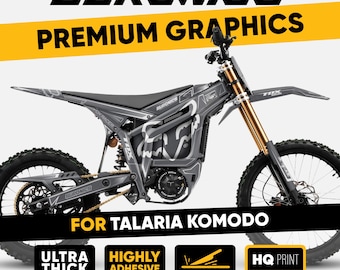 Talaria Komodo Graphics Kit FX RACER Grey White Decals vinyl wrap sticker kit