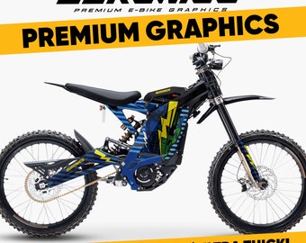 Sur-Ron LightBee X graphics kit - ELECTROX Graphics kit for Surron , Segway X160 / X260, decals stickers Suronics Electric bke black blue