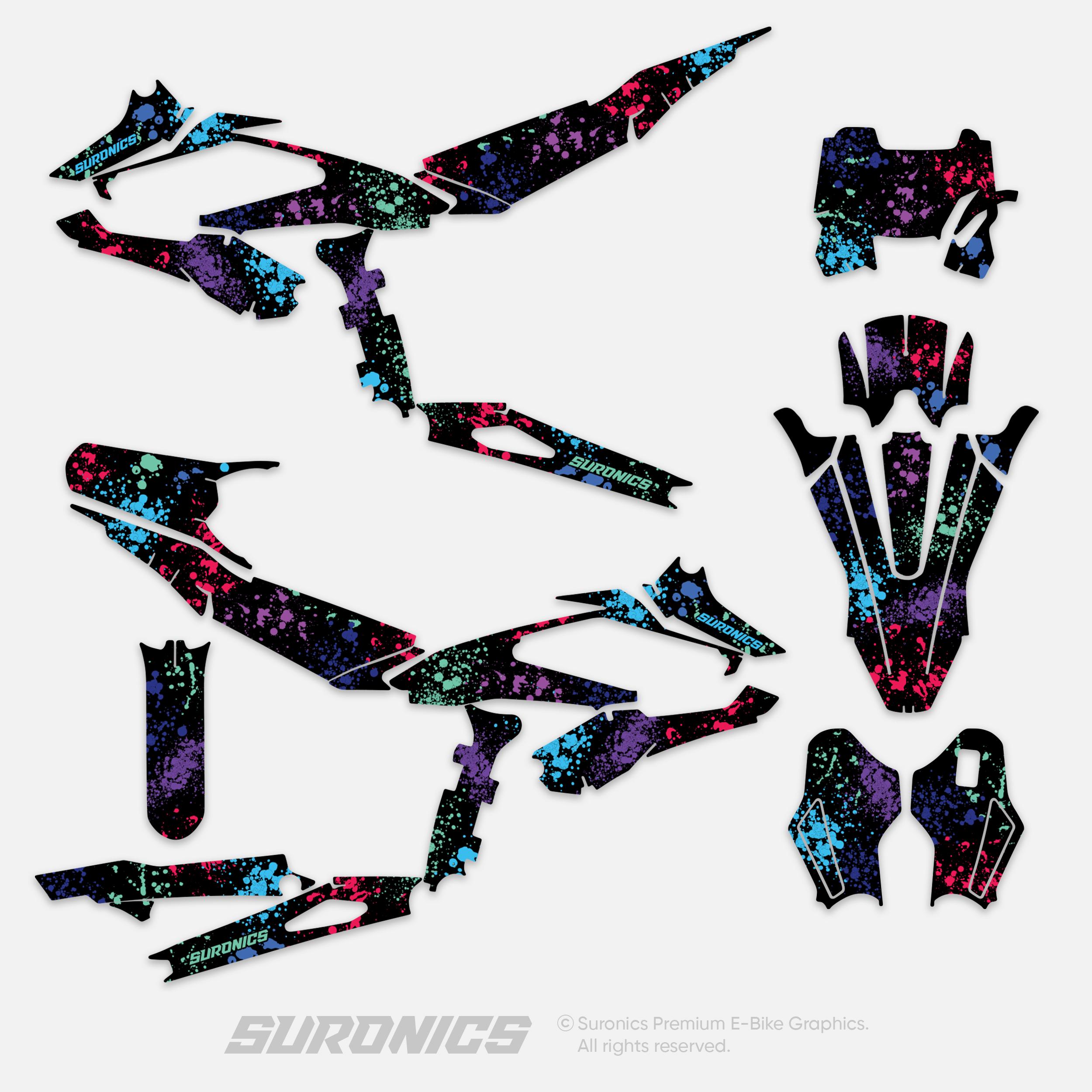 Hyper Bee Sticker Kit Surron Hyper Bee Graphics Kit SPLATTER Multicolor Decals Vinyl Wrap ...