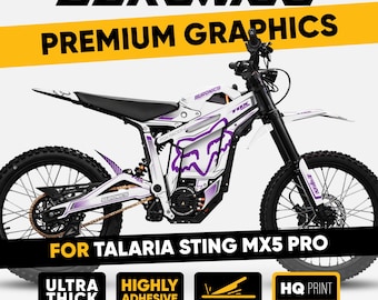 TALARIA Sting MX5 Pro Graphics kit FX RACER White Purple Decals Wrap Stickers