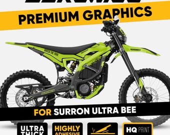 Surron Ultra Bee Graphics Kit HALF Green Black Decals vinyl wrap sticker kit