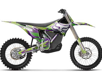 Stark Varg Graphics Kit - Fox Wild Purple Green Graphics decal vinyl wrap sticker Stickers for Stark Varg