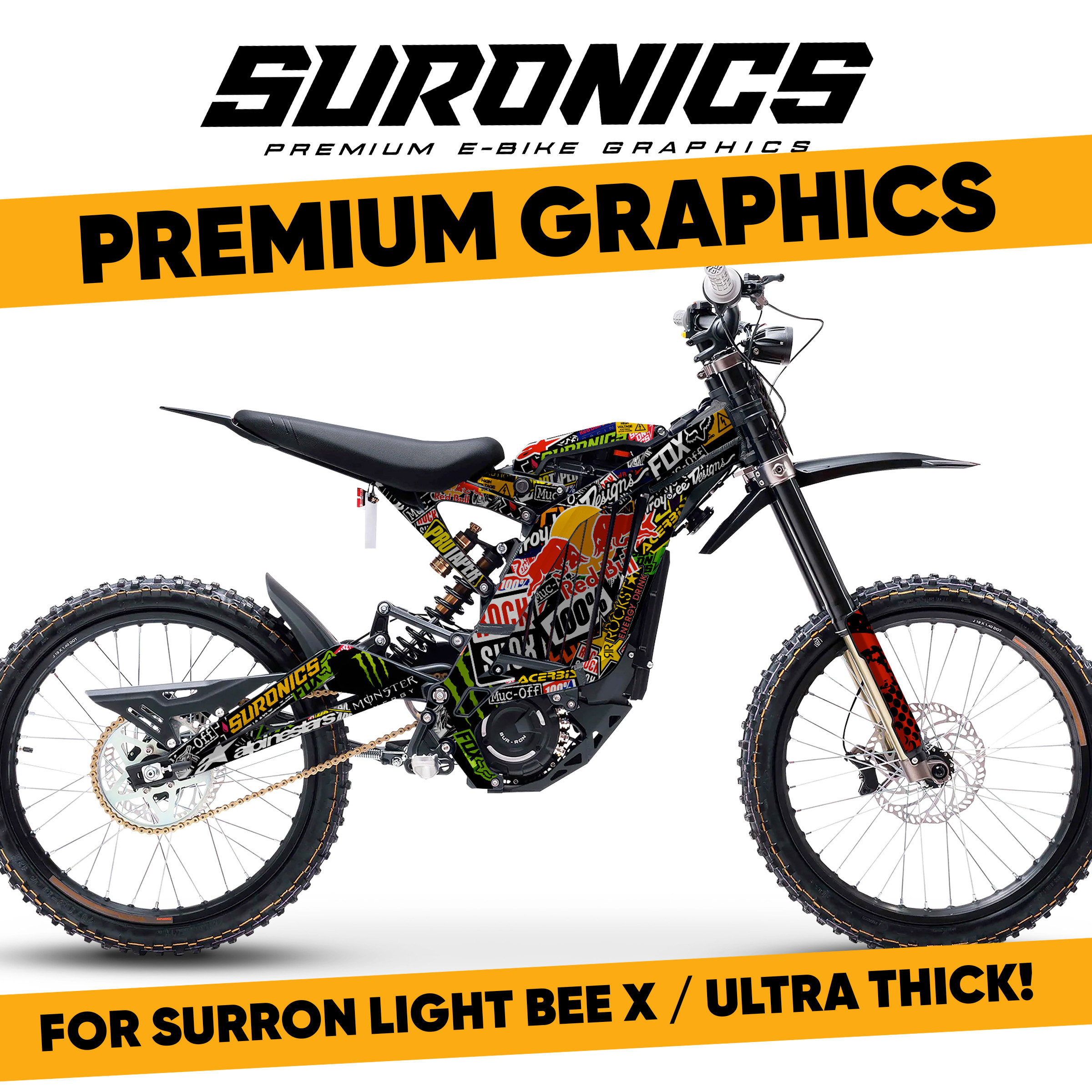 Suronics STICKY Graphics Kit for Surron Lightbee X, Segway X160