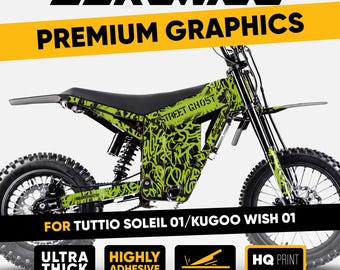 Tuttio Soleil 01 Graphics Kit STREET GHOST Black Green Wrap Decals for Kugoo Wish 01