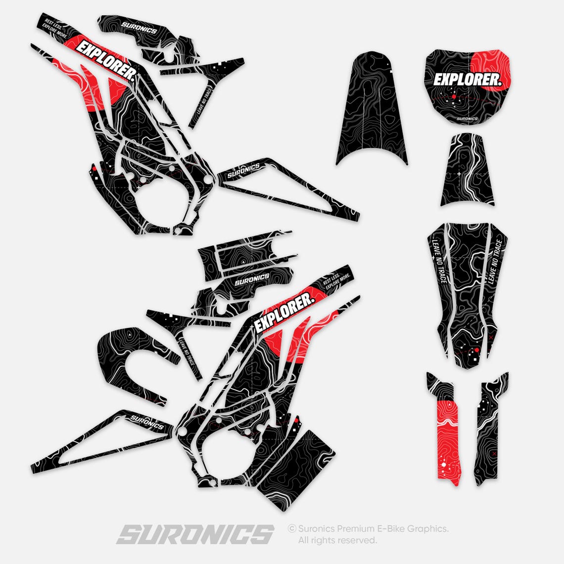E Ride Pro SS SR Graphics Kit EXPLORER Black Red Decals Stickers Kit - Etsy
