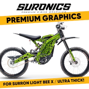 Sur-Ron LightBee X graphics kit - STREET GHOST GREEN Graphics kit for Surron , Segway X160 / X260, decals stickers Suronics graffiti grunge